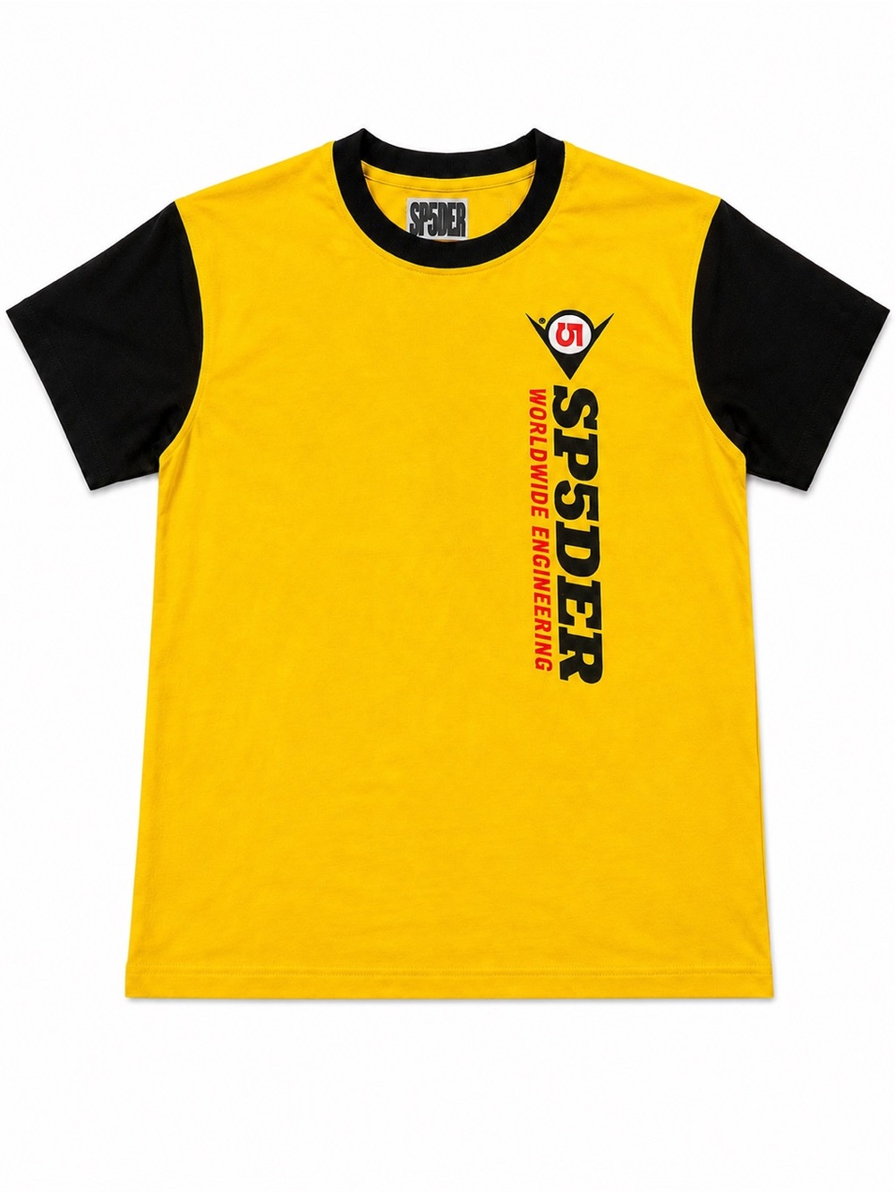 SP5DER Men’s Yellow & Black Short Sleeve Graphic Tee